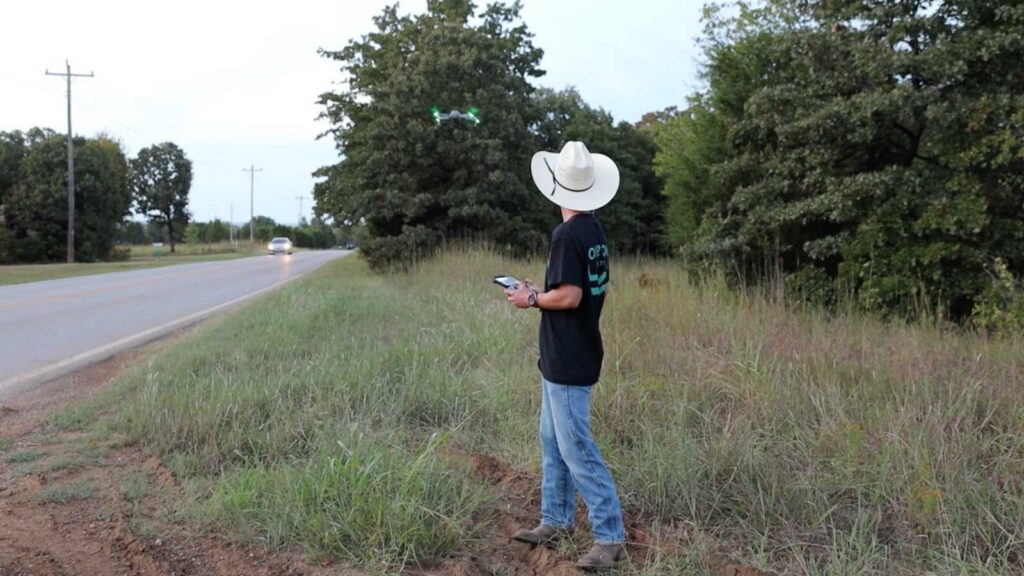 land agent with drone