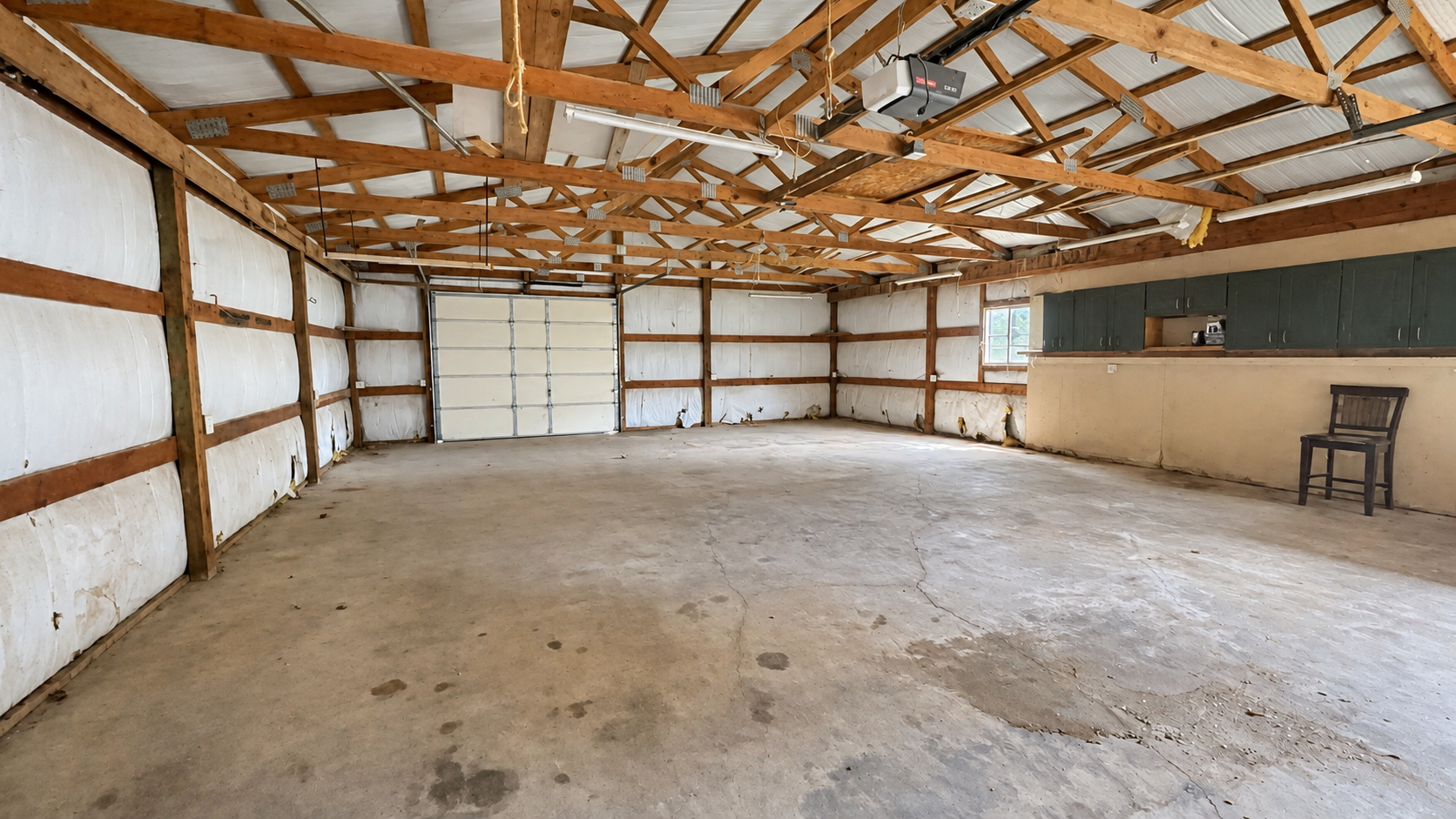 Interior of the insulated 1,200-square-foot shop