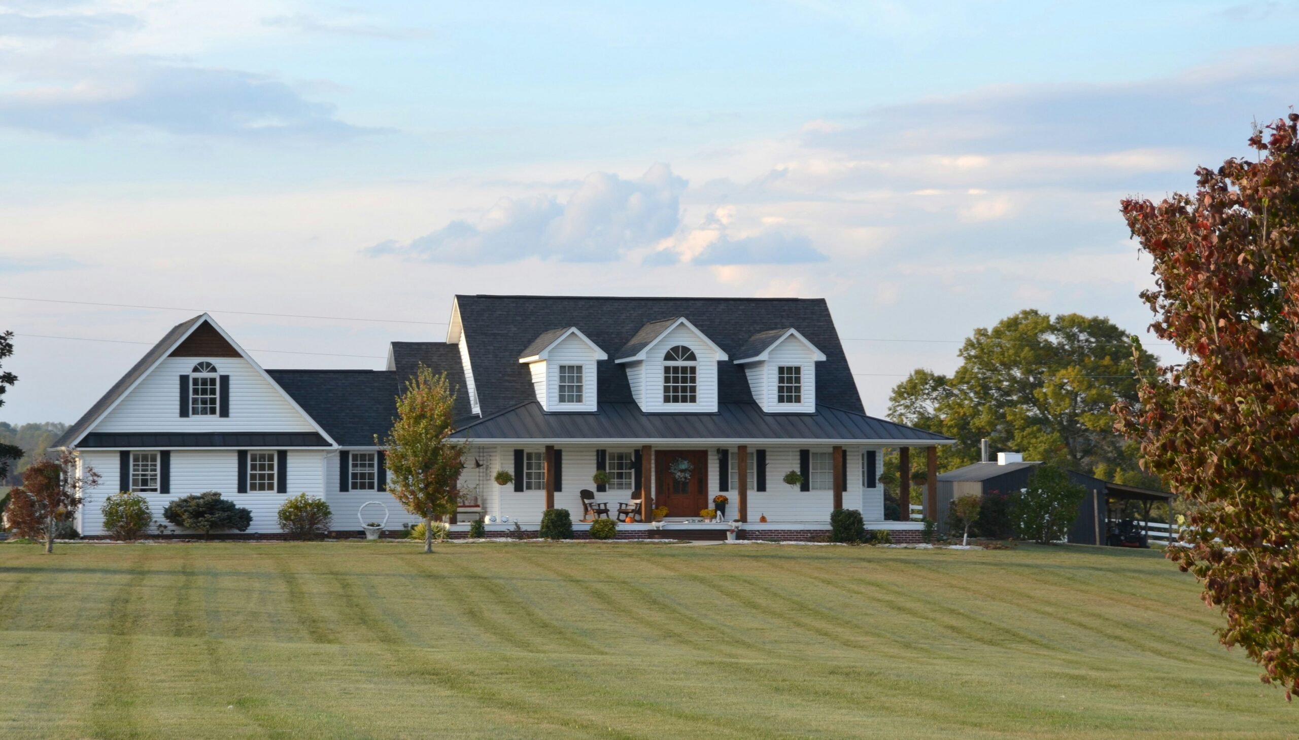 White farmhouse exterior